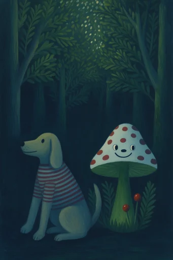 Luminous Folk Storybook style reference image — naive art