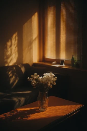 Cinematic Amber Noir style reference image — 1970s film grain