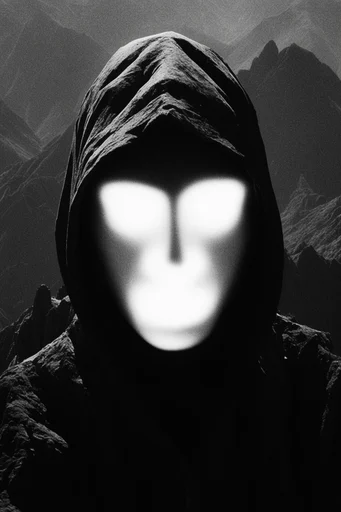Monochrome Occult Surrealism style reference image — high-contrast black and white