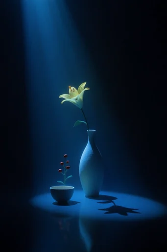 Cinematic Cobalt Chiaroscuro style reference image — chiaroscuro