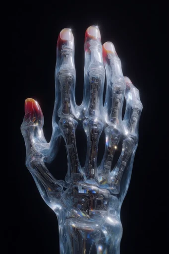 Prismatic Crystalline Refraction style reference image — stark black background