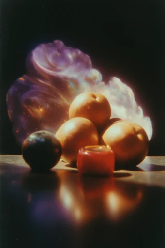 Ethereal Cosmic Surrealism style reference image — analog film grain