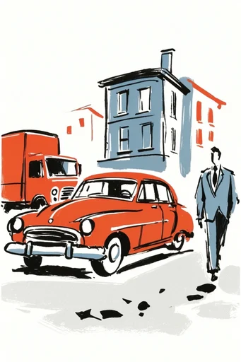 Minimalist Red Ink Whimsy style reference image — expressive brushstrokes
