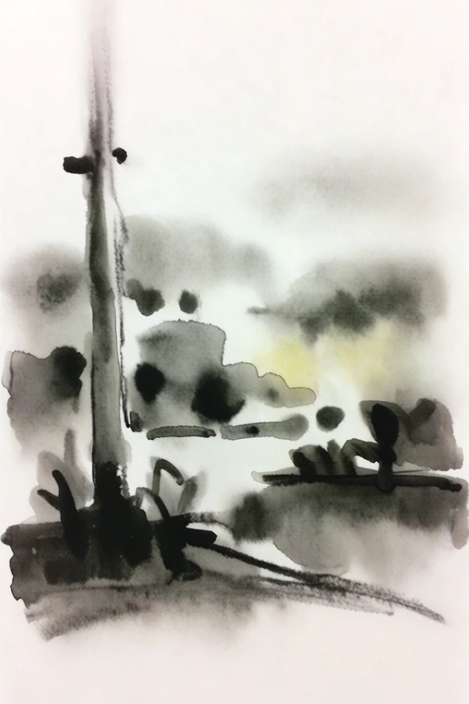 Ethereal Monochrome Minimalism style AI image example 2