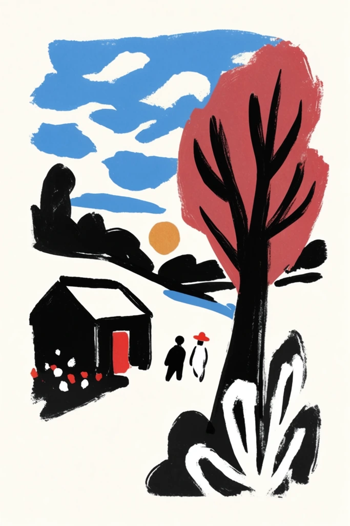 Raw Graphic Print Expressionism style AI image example 2