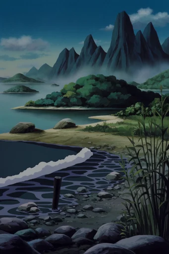 Melancholic Folklore Animation style AI image example 2