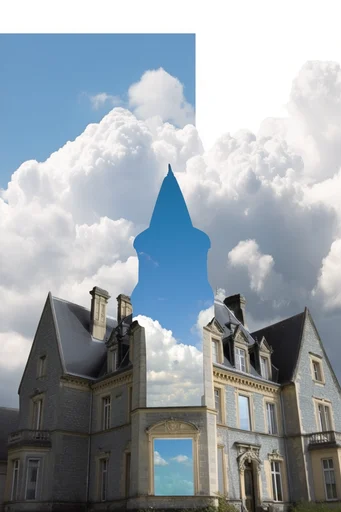 Minimalist Surrealist Montage style reference image — high-key lighting