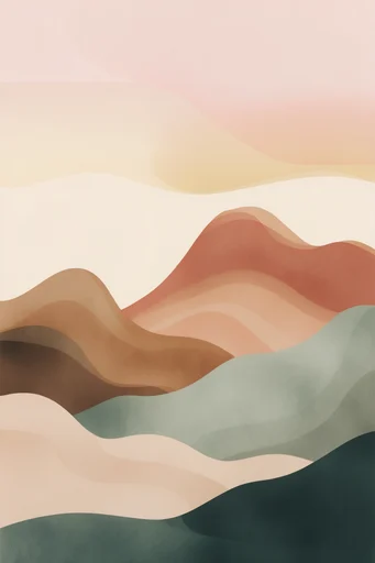 Organic Earthy Minimalism style reference image — serene geometric folk