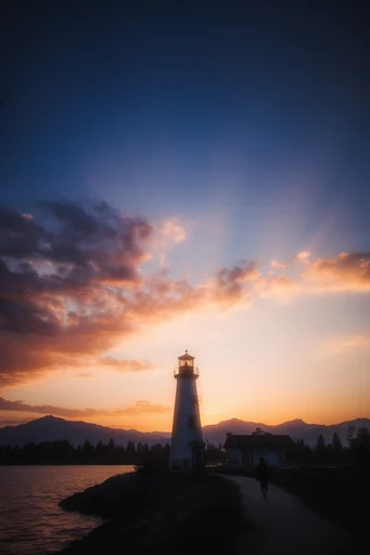 Luminous Twilight Dreamscapes style reference image — high contrast silhouettes
