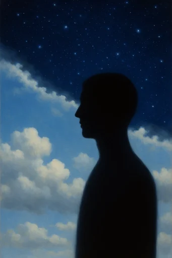 Celestial Surrealist Dichotomy style reference image — volumetric clouds