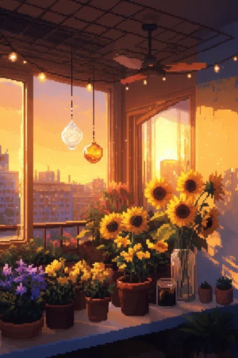 Nostalgic Twilight Pixelscapes style reference image — cozy lofi vibe