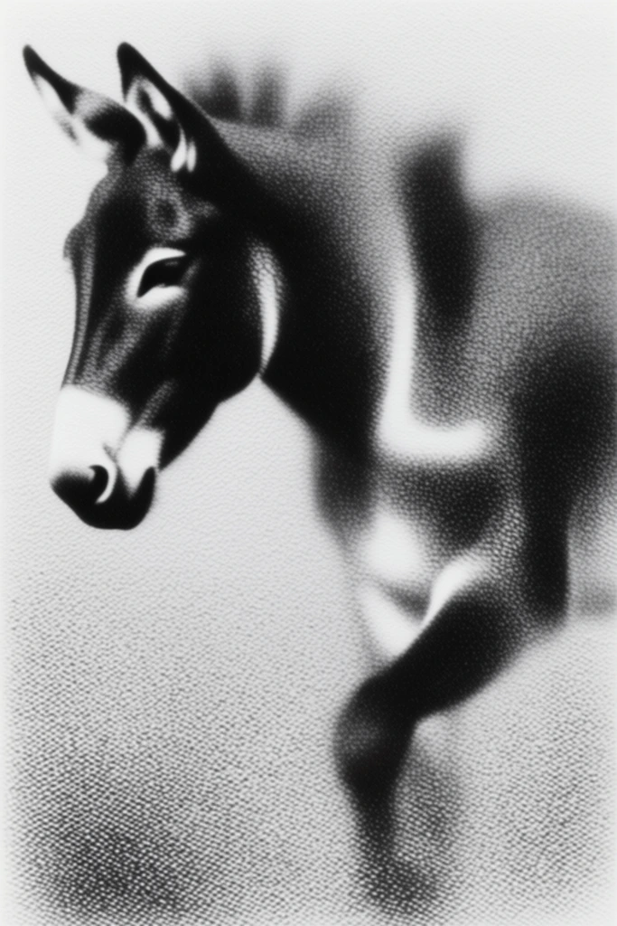 Monochromatic Analog Grime style AI image example 3