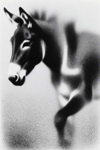 Monochromatic Analog Grime style AI image example 3