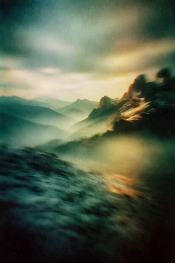 Atmospheric Analog Dreamscape style reference image — long exposure motion blur