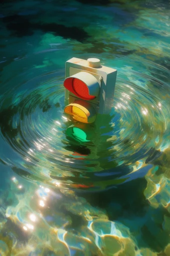 Luminous Aquatic Impressionism style reference image — shimmering turquoise emerald water