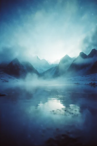 Ethereal Cyan Abyssalism style reference image — deep blue and cyan palette