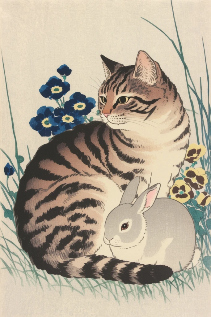 Vintage Japanese Naturalism style AI image example 3