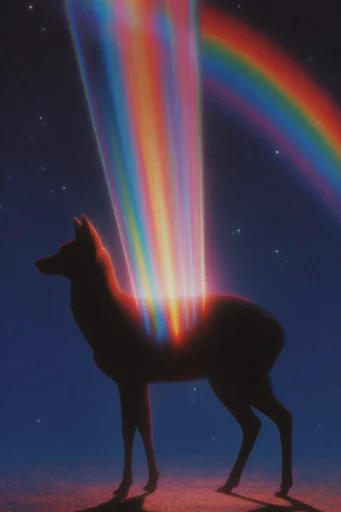 Prismatic Cosmic Surrealism style AI image example 3