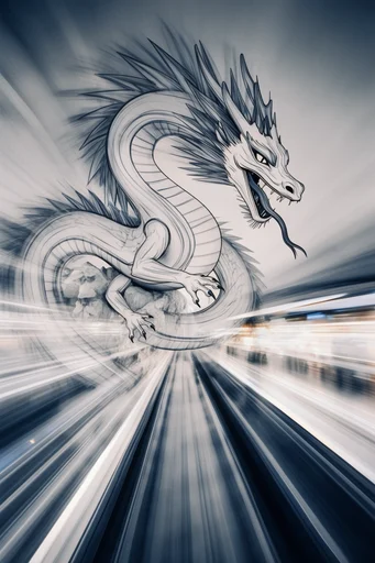 Kinetic Luminous Flux style reference image — futuristic velocity