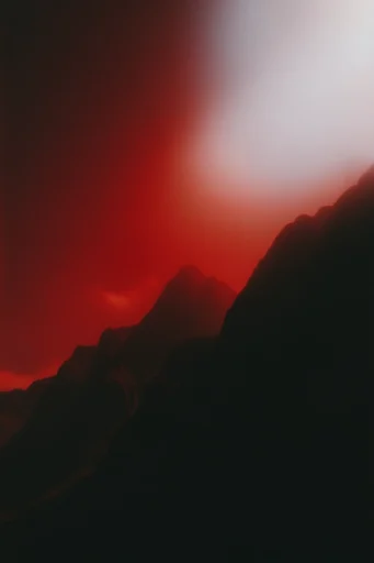 Ethereal Crimson Noir style reference image — stark black silhouette