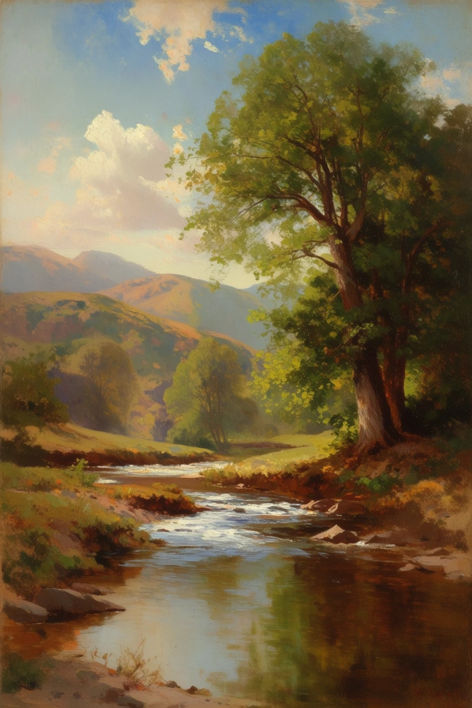 Romantic Pastoral Impressionism style AI image example 2