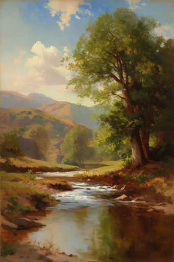 Romantic Pastoral Impressionism style reference image — dappled sunlight