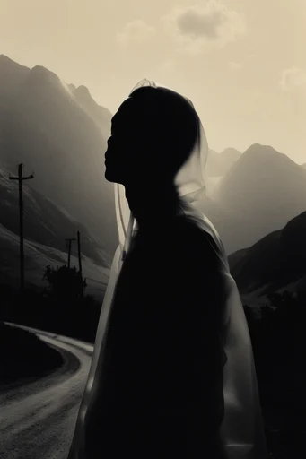 Minimalist Noir Monochrome style reference image — high-contrast black and white