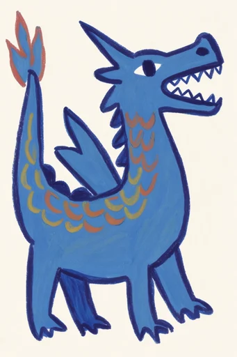 Naive Cobalt Minimalist style reference image — minimalist folk art