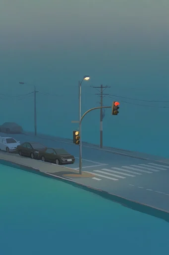 Atmospheric Monochromatic Minimalism style reference image — atmospheric blue palette