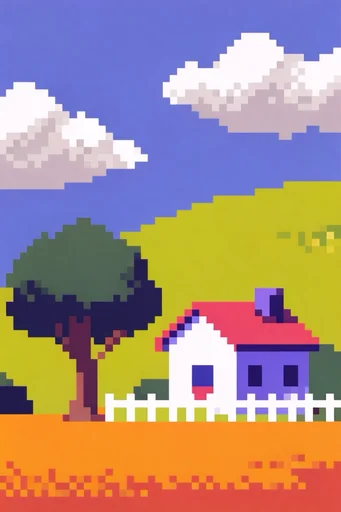Retro Pixel Surrealism style AI image example 2