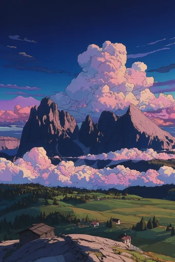 Nostalgic Surreal Dreamscape style reference image — retro anime style