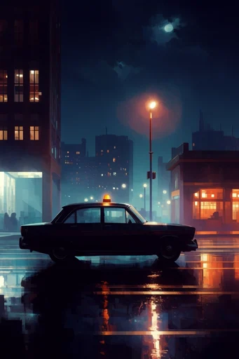Cinematic Nocturnal Transit style reference image — cinematic lighting