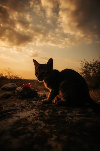 Nostalgic Amber Cinematic style reference image — low-angle composition
