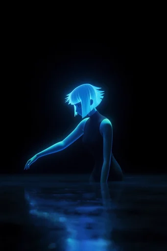 Minimalist Abyssal Neon moodboard — generate AI images in this style