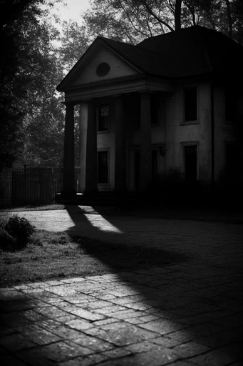 Monochrome Glitch Noir style reference image — dramatic chiaroscuro