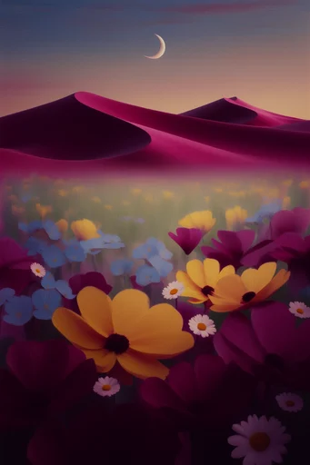 Surreal Crimson Sands style reference image — cinematic wide shot