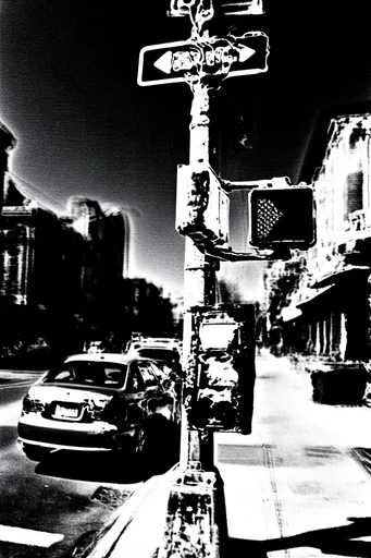 Gritty Analog Monochrome style reference image — lo-fi aesthetic