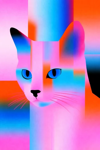 Neon Glitch Risography style reference image — retro-futuristic collage