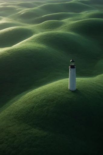 Minimalist Verdant Landscapes style reference image — chiaroscuro shadows