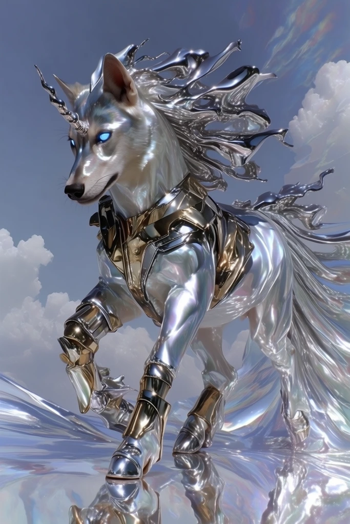 Iridescent Chrome Celestial style AI image example 3