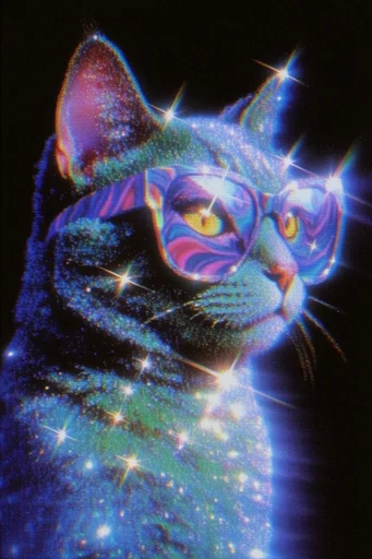 Spectral Prismatic Etherealism style reference image — vintage film texture