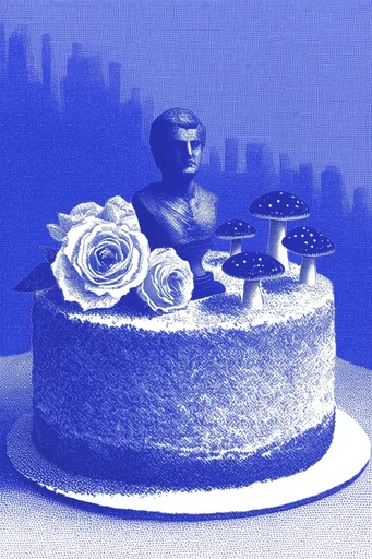 Ultramarine Graphic Printmaking style reference image — distressed print effect