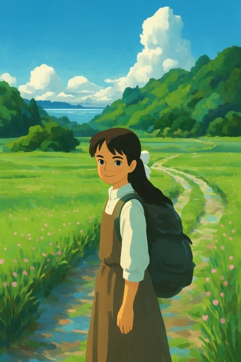 Luminous Painterly Solitude style reference image — solitary wanderer
