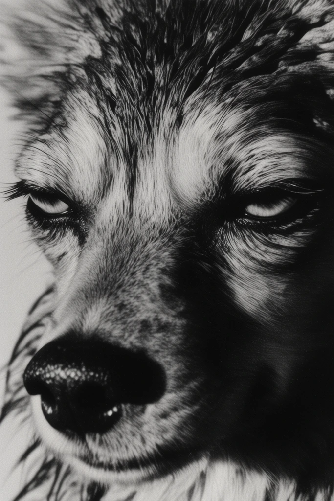 Visceral Monochrome Macro style AI image example 3