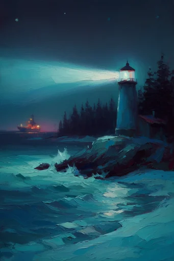 Nocturnal Impasto Tonalism style reference image — atmospheric chiaroscuro