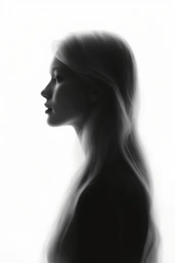 Ethereal Monochrome Silhouette style reference image — sculptural form