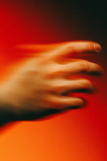 Ethereal Kinetic Nocturne style reference image — fiery crimson and amber