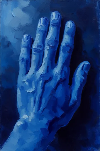 Textured Cobalt Expressionism style reference image — thick palette knife texture