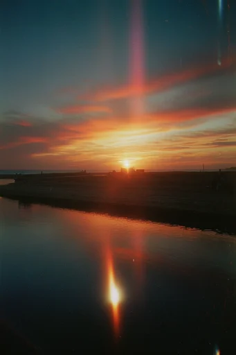 Cinematic Retro Cosmic Noir style reference image — anamorphic lens flare