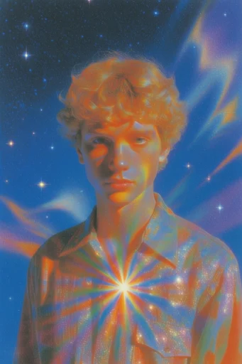 Cosmic Retro-Surreal Glitz moodboard — generate AI images in this style